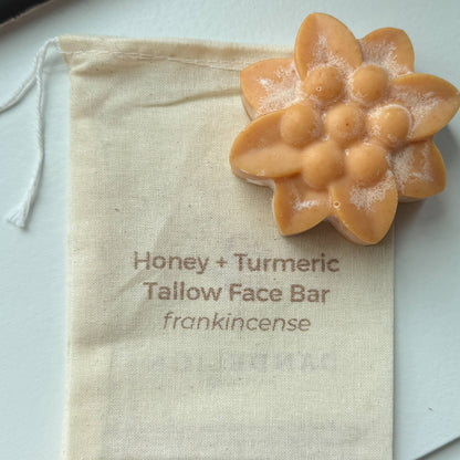 Honey Turmeric Tallow Face Bar Soap with Frankincense