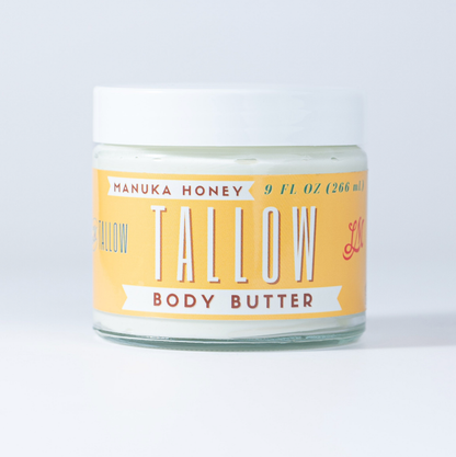 9oz Manuka Honey & Rosehip Tallow Body Butter