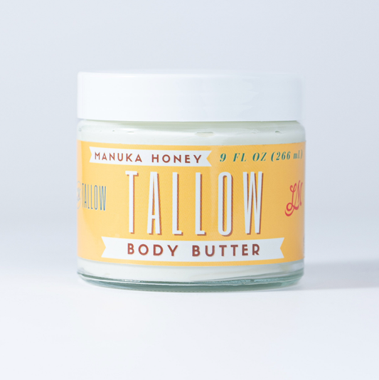 9oz Manuka Honey & Rosehip Tallow Body Butter